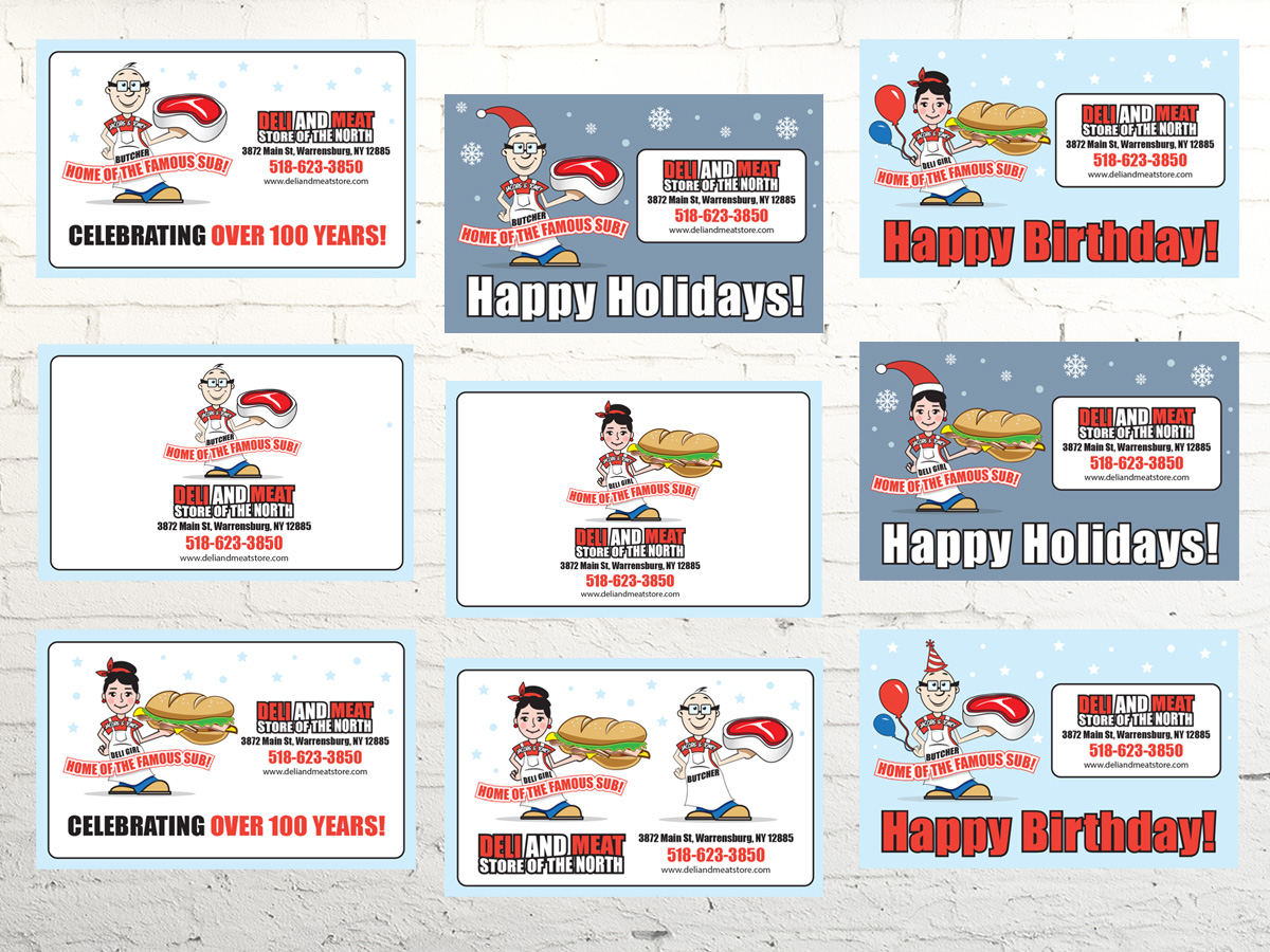 deli and meat store gift card design