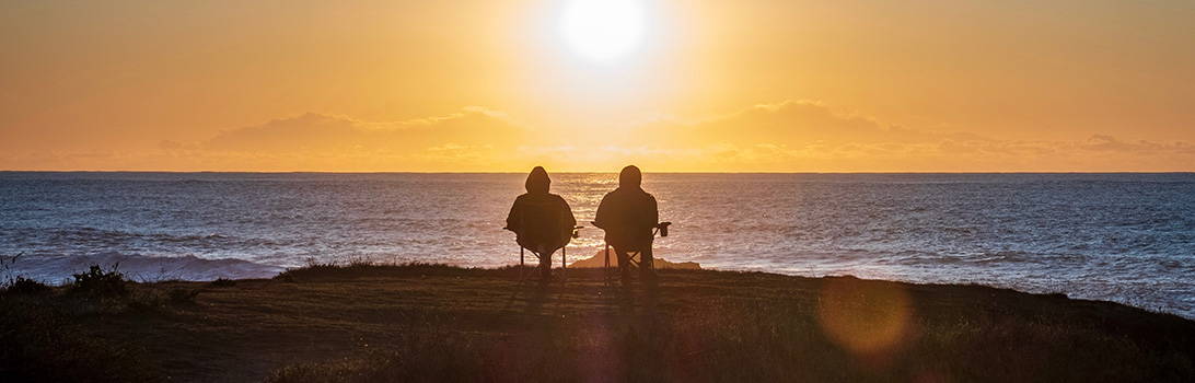 couple overlooking lake