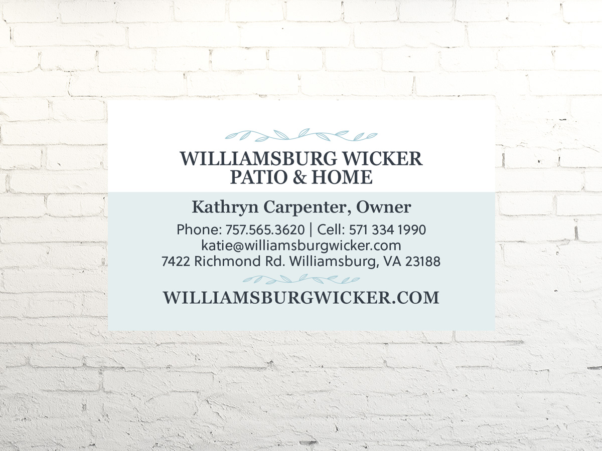williamsburg wicker business card